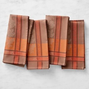 William Sonoma Brand New Foliage Jacquard Napkins, Set of 4